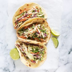 Thai Chicken Tacos with Asian Slaw